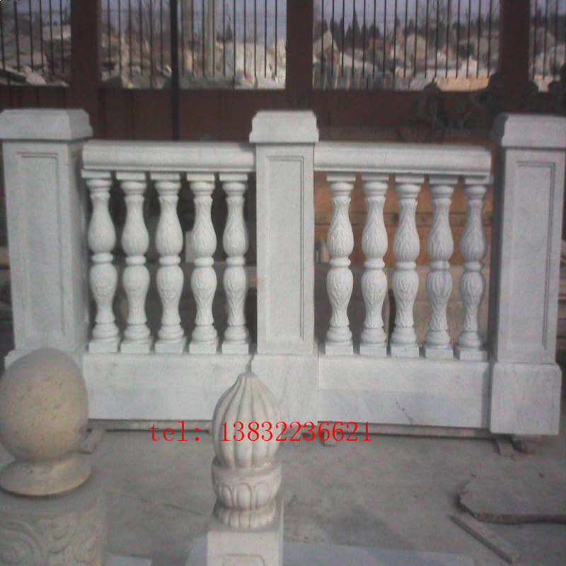 别墅汉白玉阳台柱石雕,石材护栏围栏栏杆,制作供应商