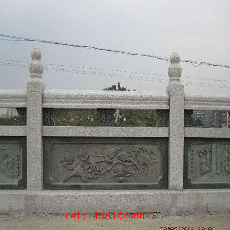 曲阳石雕花岗岩栏杆护栏,大理石圆柱栏板围栏制作